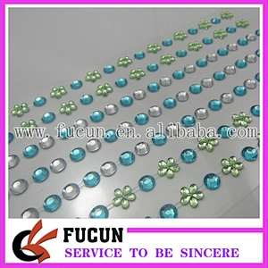 Wholesale acrylic high quality rhinestone gem sticker