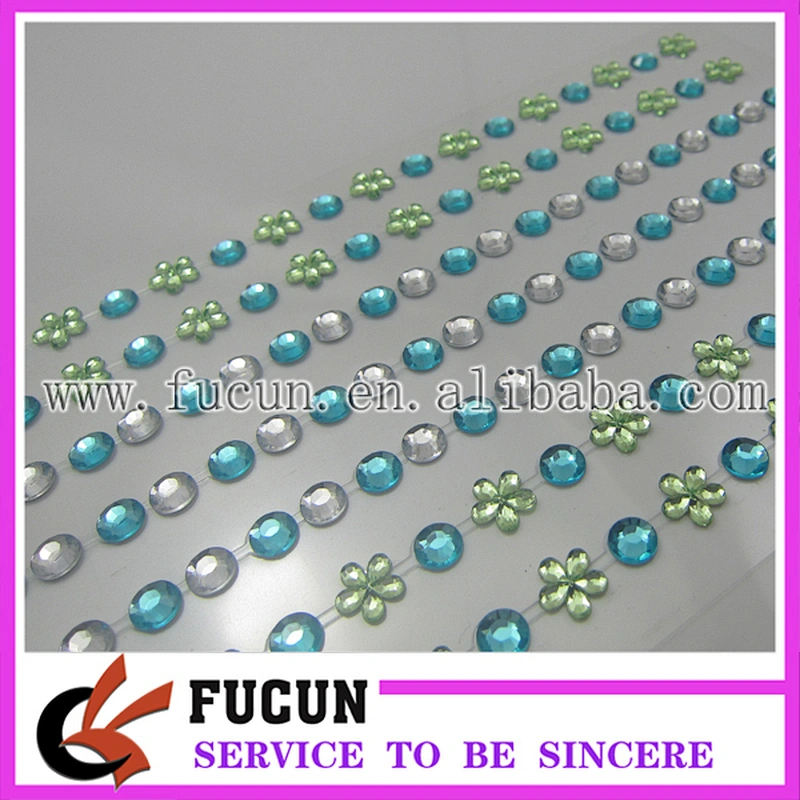 Wholesale acrylic high quality rhinestone gem sticker