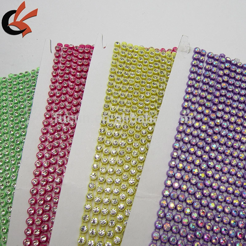 10yard 3mm clear rhinestone yellow plastic sparkling clear rhinestone trimming
