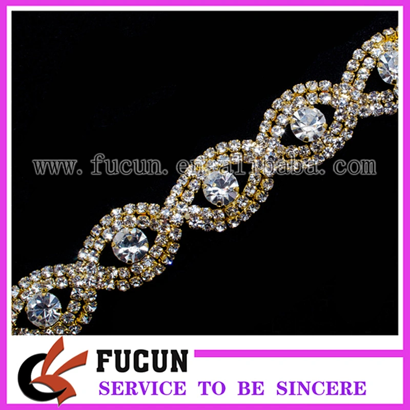 Rhinestone Applique Crystal Trim for Bridal Sash