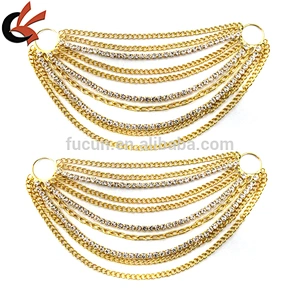 GOLD multi chain crystal rhinestone bikini connectors