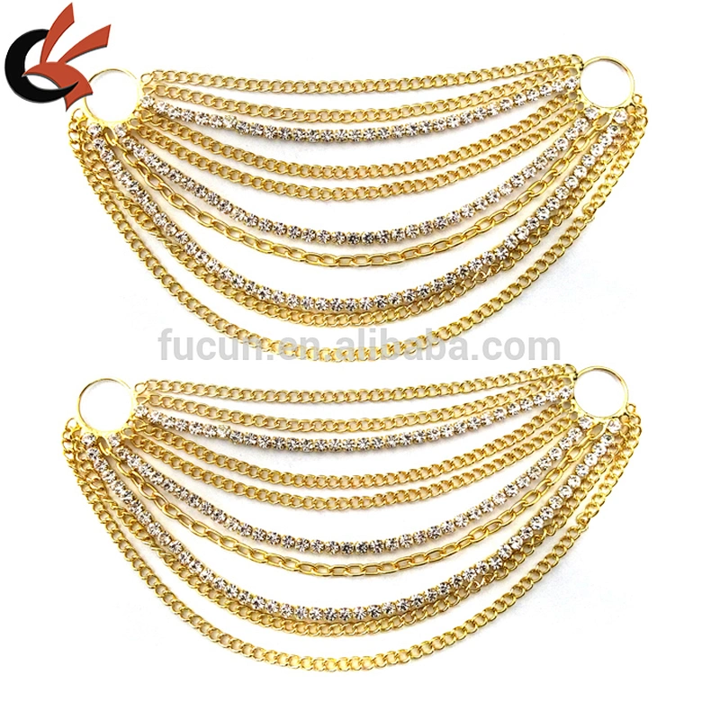 GOLD multi chain crystal rhinestone bikini connectors