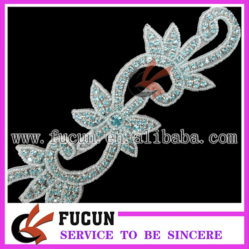 Fashion wedding dress decorations rhinestone beads appliques to sew