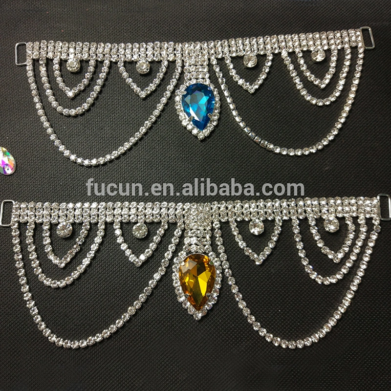 wholesale crystal hang rhinestone connector for bikini