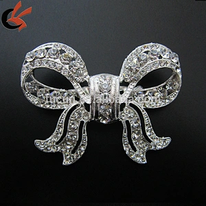 hot sale large butterfly knot rhinestone brooch