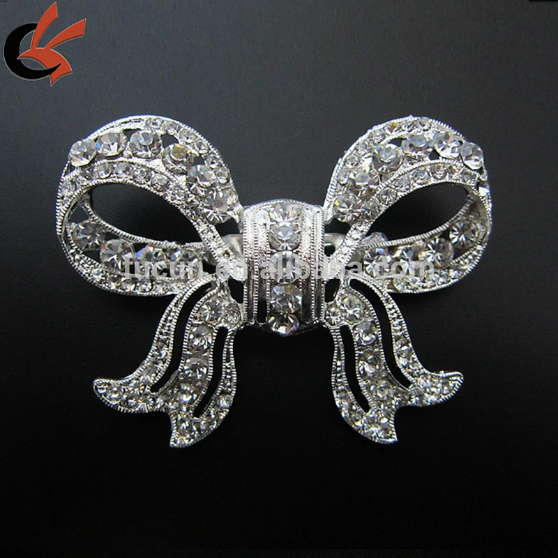 hot sale large butterfly knot rhinestone brooch