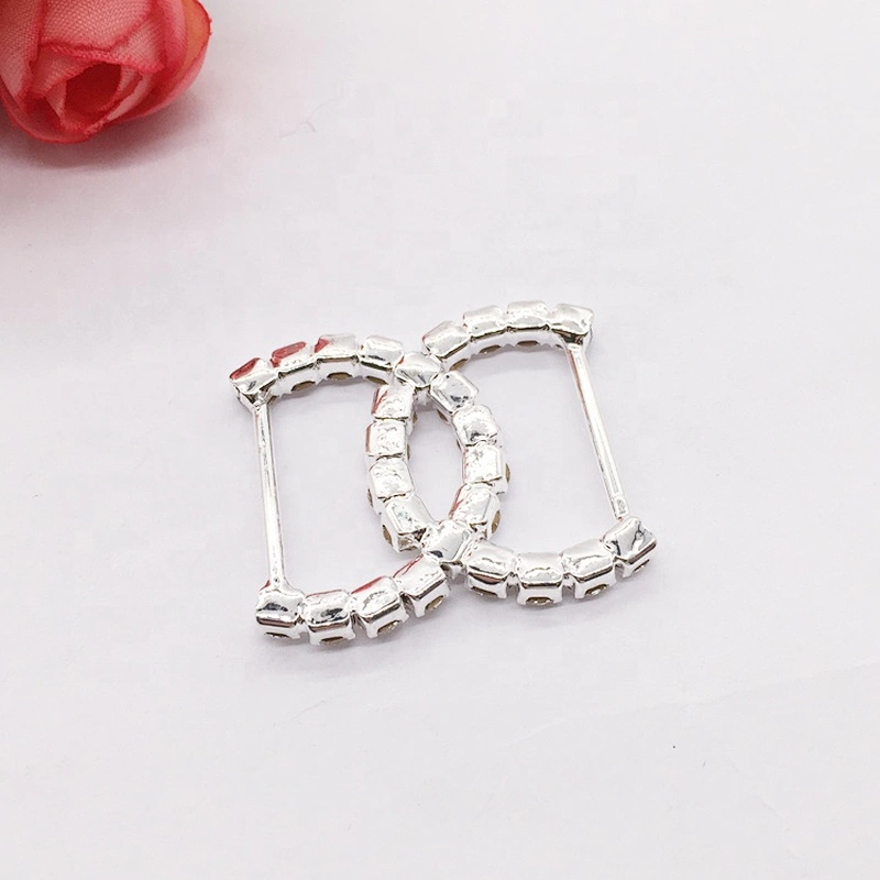 Silver rhinestone bikini accessories crystal channel connector for competition suit