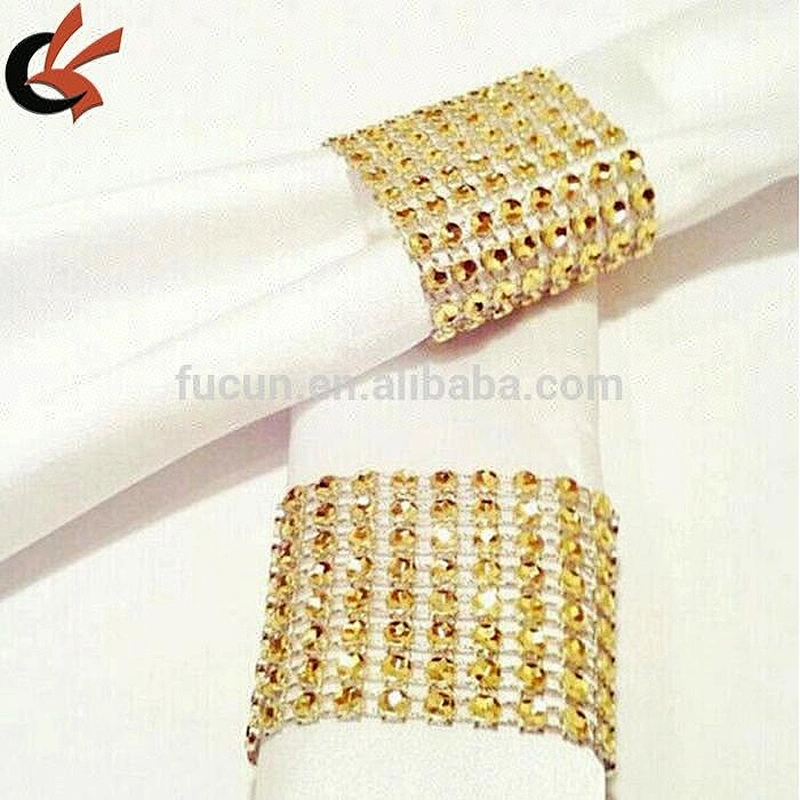 Wholesale Napkin Rings Silver Bling Rhinestone Diamond Elegant Wedding Party Handmade Napkin Ring