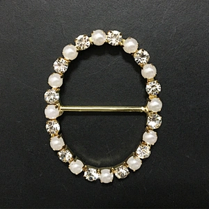 cheap price rhinestone and pearl crystal oval shape buckles