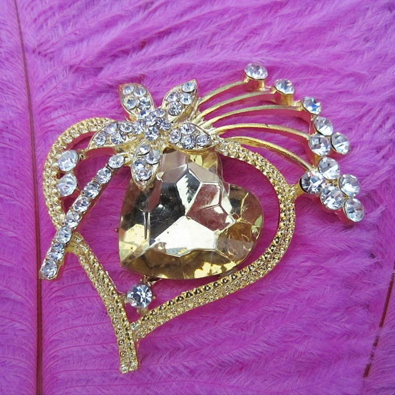 crystal rhinestone heart wedding jewellery diamond brooches for mother