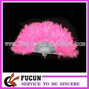 28 pieces plastic skeleton dancing white feather fan