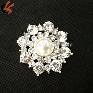 flatback small pearl brooch for wedding invitations or bouquets
