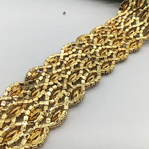 2019 fashion bulk gold plating AB stone rhinestone trimming by yard for garment