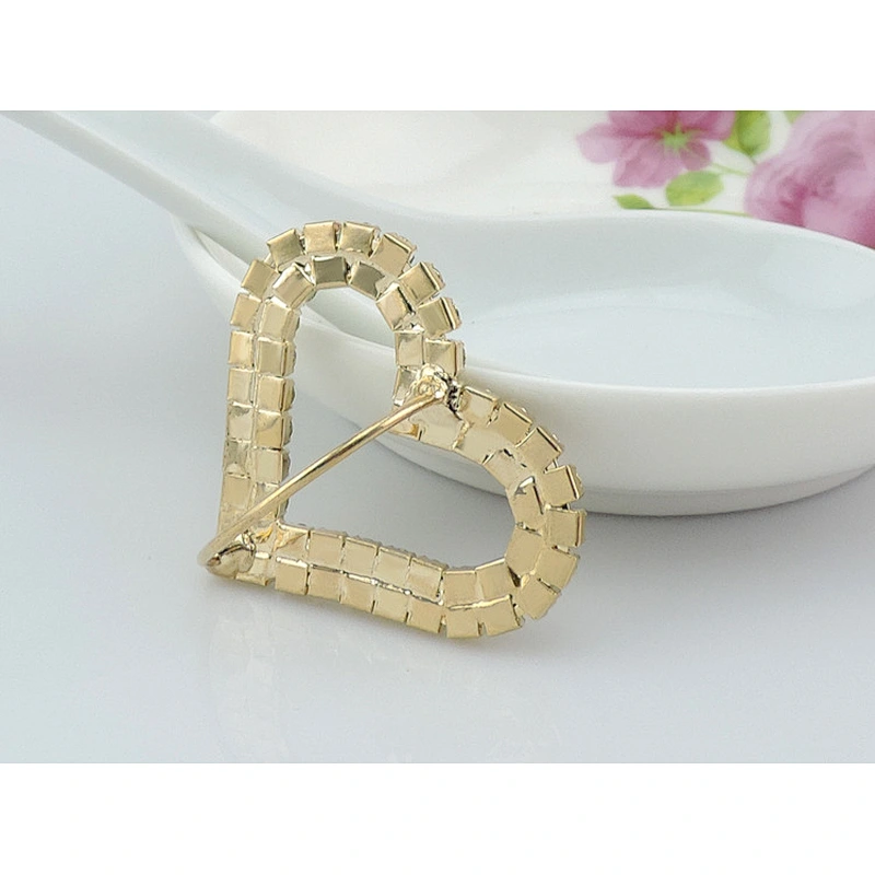 heart style gold plated crystal napkin ring for Dinner PartyTable Decoration