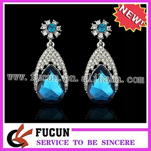 Vintage Style Rhinestone Wedding Teardrop Earrings
