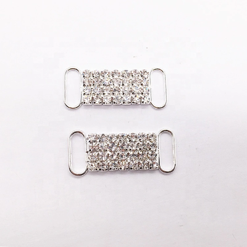 Wholesale lots bulk crystal plane rhinestone pave bikini connectors for swimwear suits