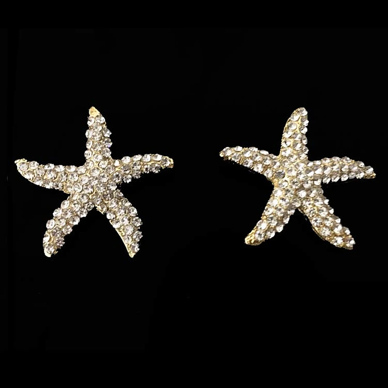 Popular wholesale shinny fashion Wedding Invitation Starfish Rhinestone Buckles With Slider Back