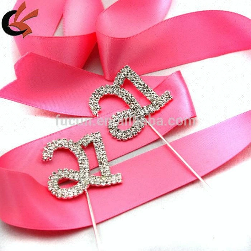 number 21 pink rhinestone cake topper for 21 st birthday cake decoration