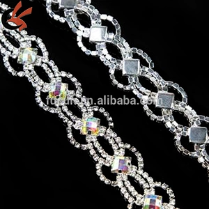 wholesale AB acrylic clear rhinestone cup chain strass chain