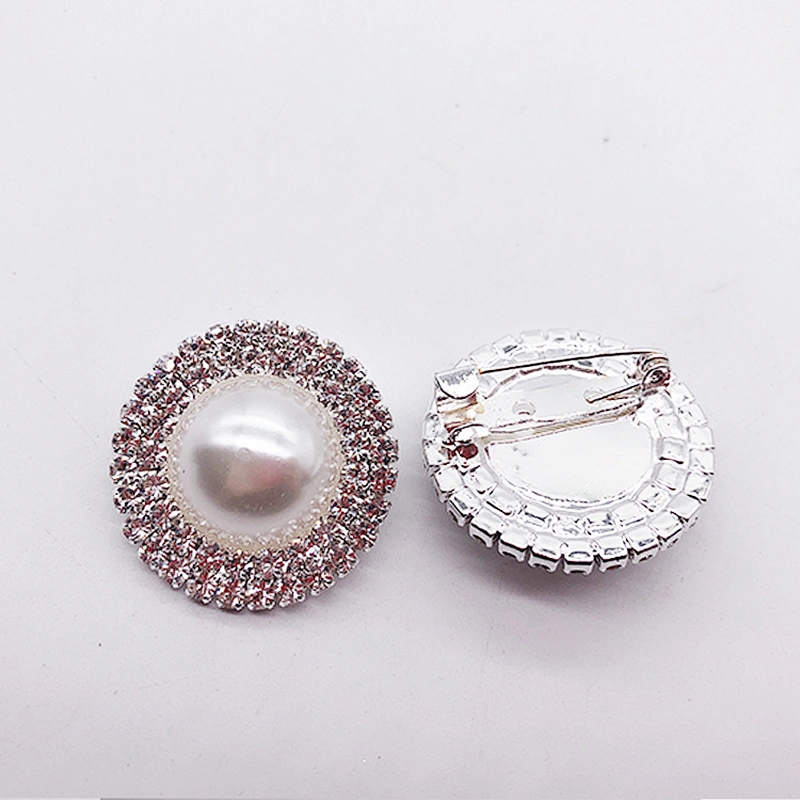 wholesale fashion cheap small rhinestone pearl brooch for wedding invitation decors