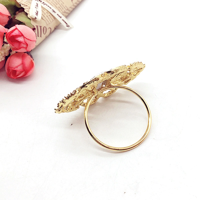 wholesale metal gold rhinestone napkin rings wedding