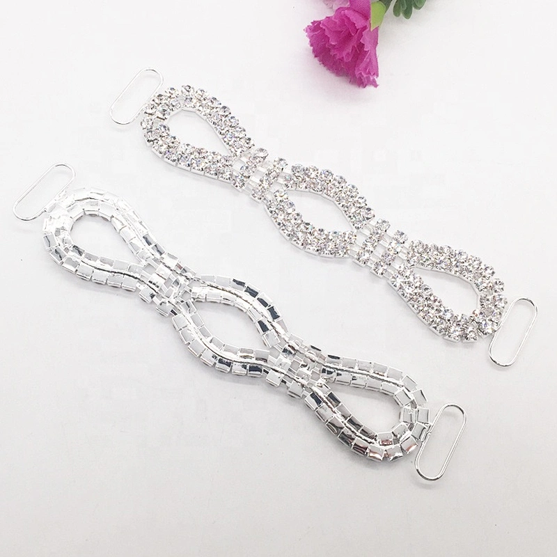Hot Sale Wholesale Decorative Silver Rhinestone Bikini Connector for Swimsuit
