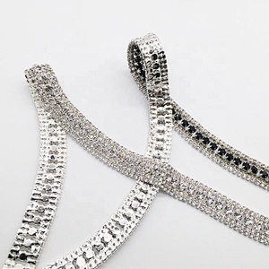decorative rhinestone sandal chain women crystal shoe trim chain for muslim clothes