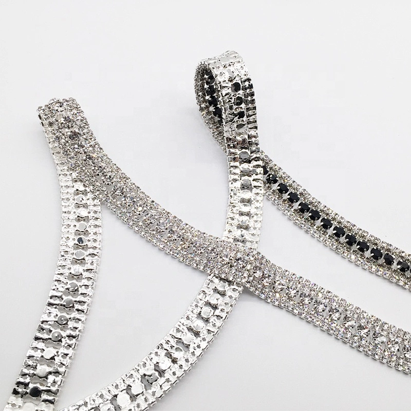 decorative rhinestone sandal chain women crystal shoe trim chain for muslim clothes