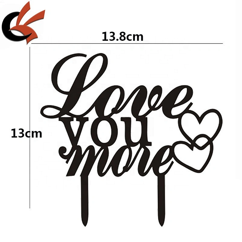 Love You More wedding Anniversary Acrylic Cake Topper