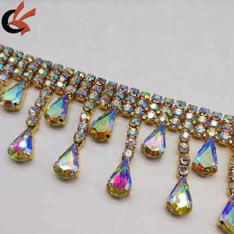 Factory bling bling  custom drop AB clear rhinestone bikini connector