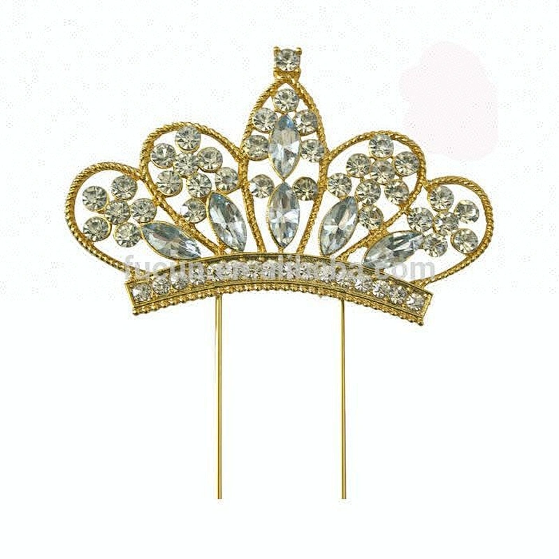 sparkly pink rhinestone acrylic crown wedding cake decorative cake topper