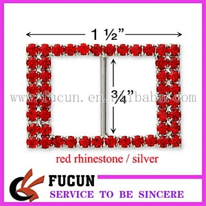 New Arrival Rectangle Rhinestone Ribbon Slider Buckles
