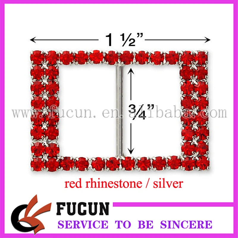 New Arrival Rectangle Rhinestone Ribbon Slider Buckles