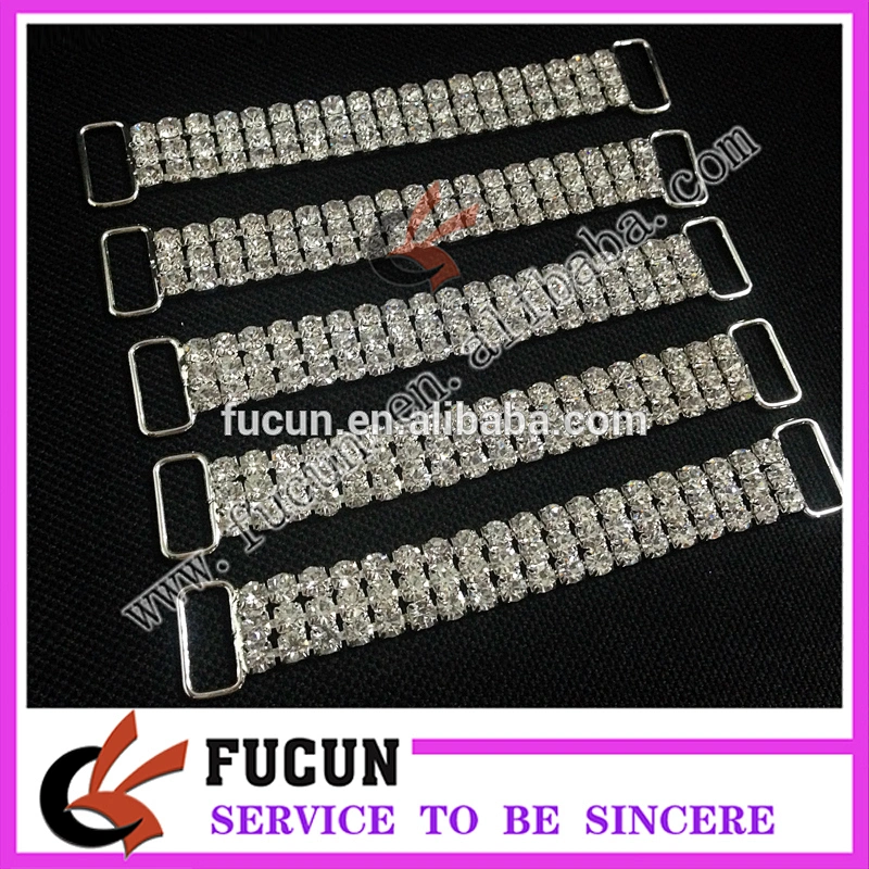 3-Rows Thick Rhinestone Connector for Headbands, Bikini's, Swimsuits