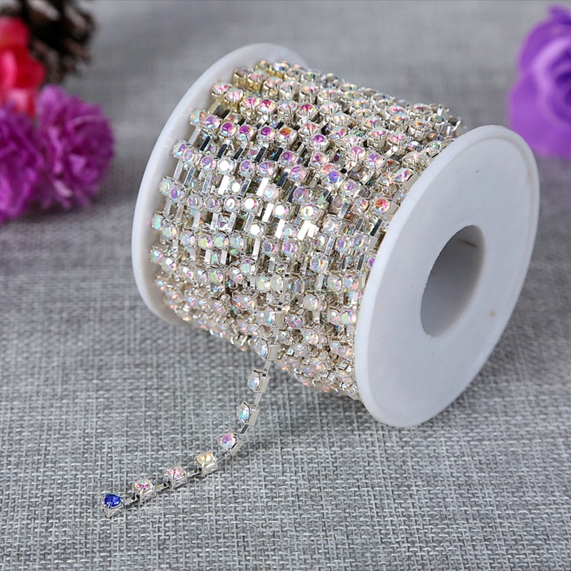 hot sale strass roll rhinestone loose cup chain rhinestone ab crystal roll chain