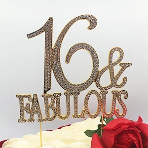 2020 new arrivals 16 fabulous rhinestone cake topper birthday