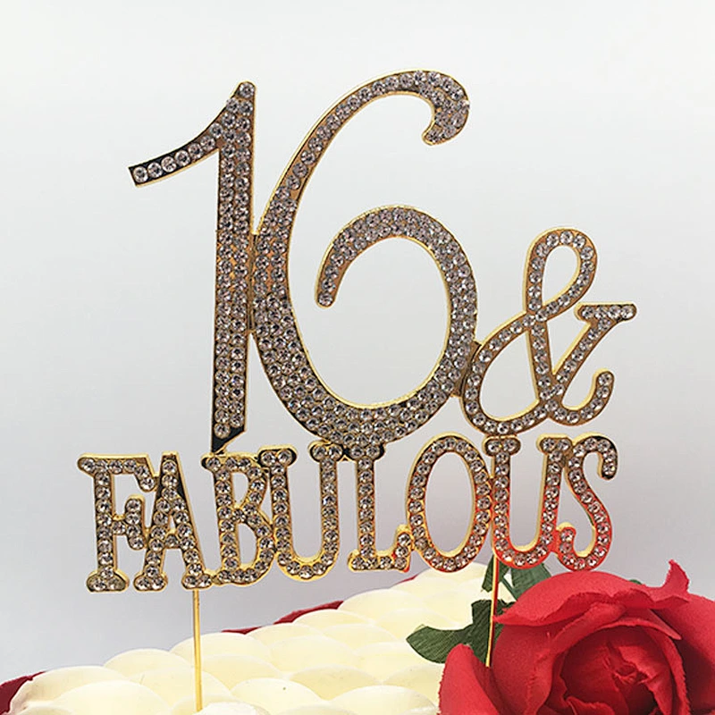 2020 new arrivals 16 fabulous rhinestone cake topper birthday