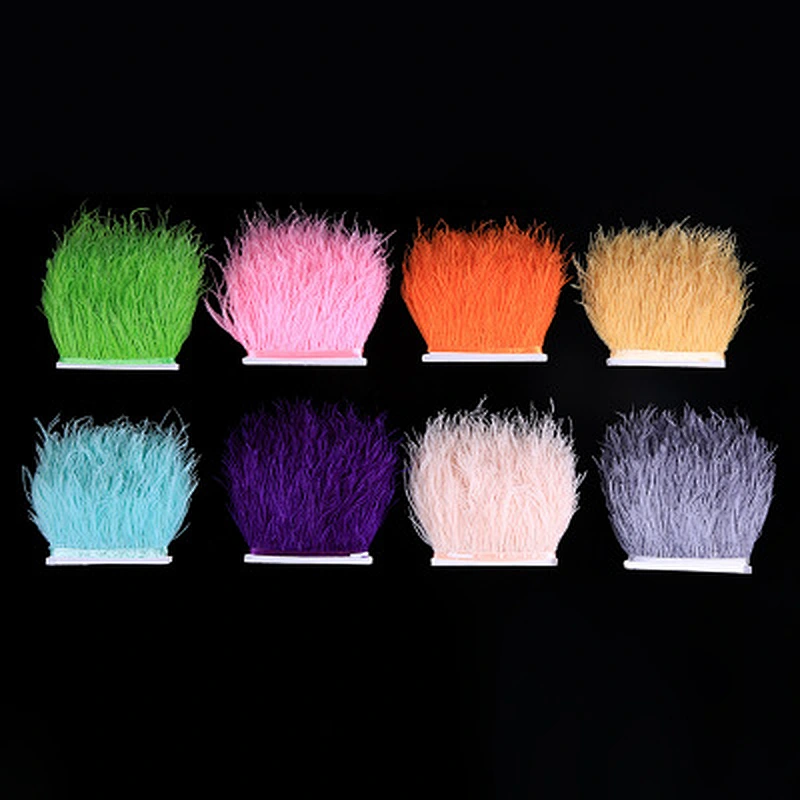 Cheap sale Dyed Ostrich Feather Fringe trimming  For Party Dress/skirt Decoration
