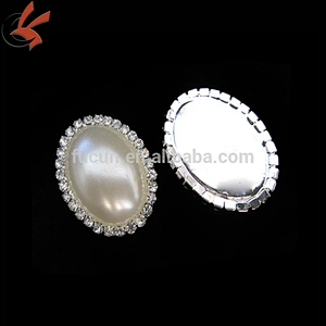 23*30mm colorful pearl rhinestone oval buckles brooch