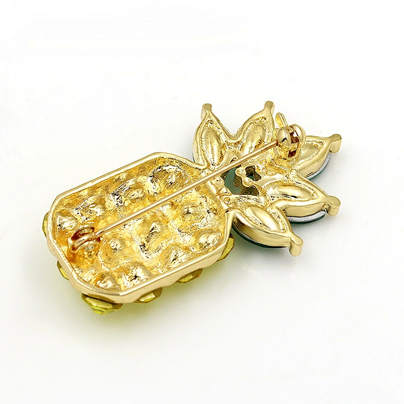 2018 new style pineapple design silver plating jewelry diamond rhinestone brooches for women