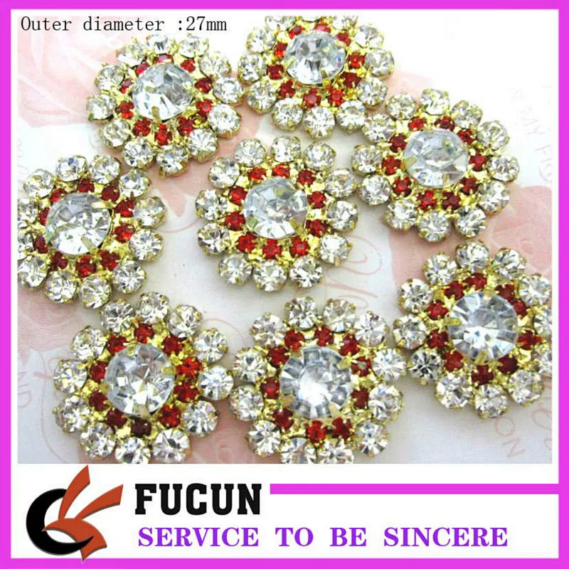 China manufacturer custom colorful rhinestone brooch buttons used clothing