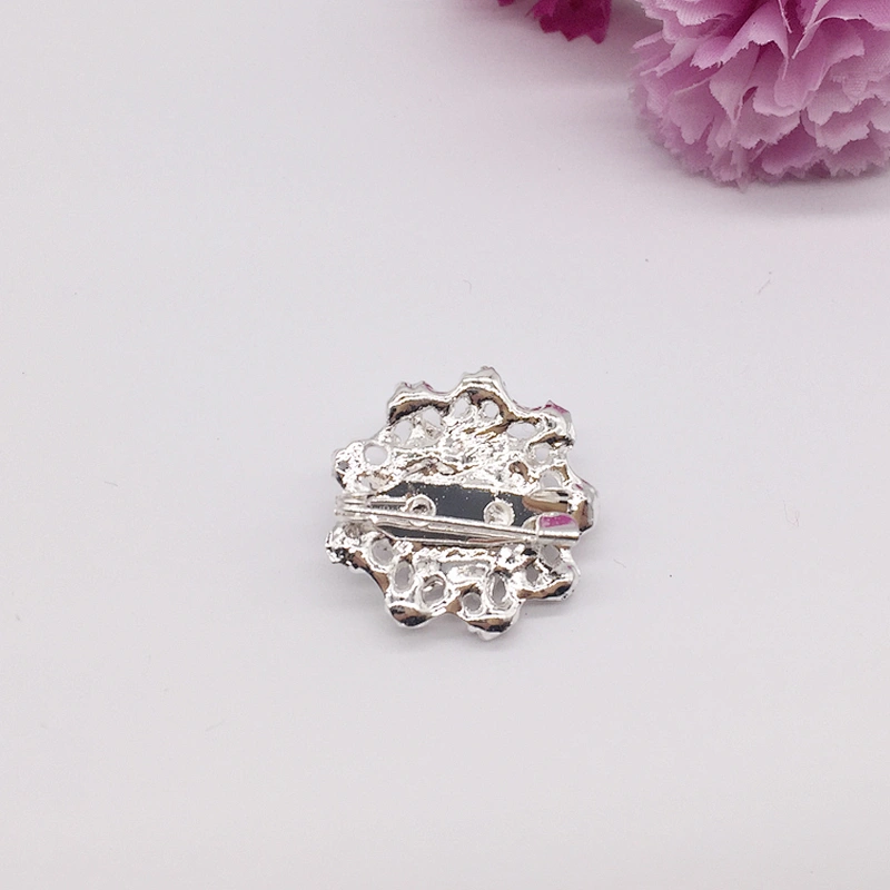 small clear alloy rhinestone label pin brooch
