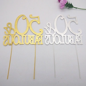 crystal rhinestone 50 & Fabulous Cake Topper for 50th Birthday