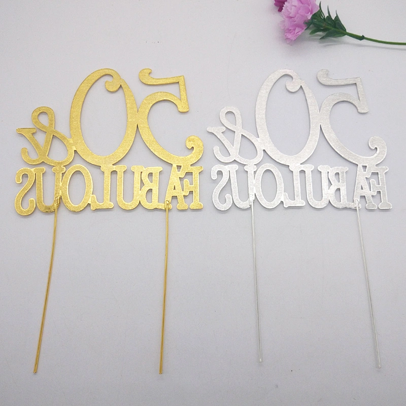 crystal rhinestone 50 & Fabulous Cake Topper for 50th Birthday
