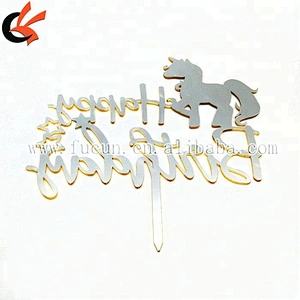 2018 New Arrival Happy Birthday Unicorn Acrylic Cake Topper