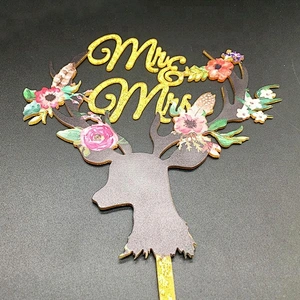 China Amazon hot sale new design acrylic glitter cake topper for wedding