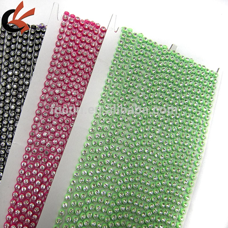 plastic base sparkly rhinestone trim by the yard