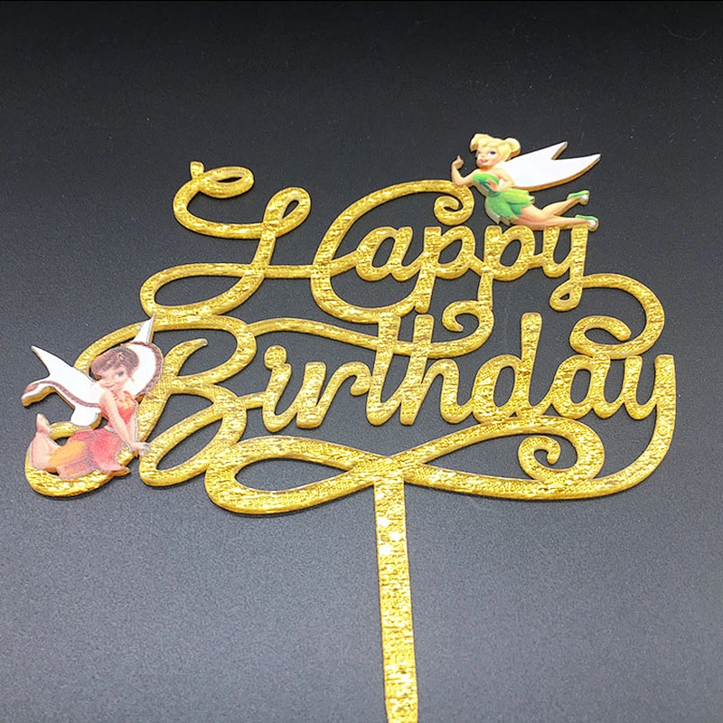 Customized acrylic gold glitter happy birthday cake topper Wholesale in Amazon