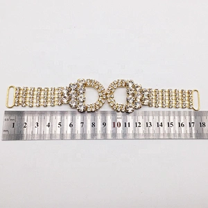 New design women belt buckle decorative gold plated rhinestone swimwear connector for bikinisuit