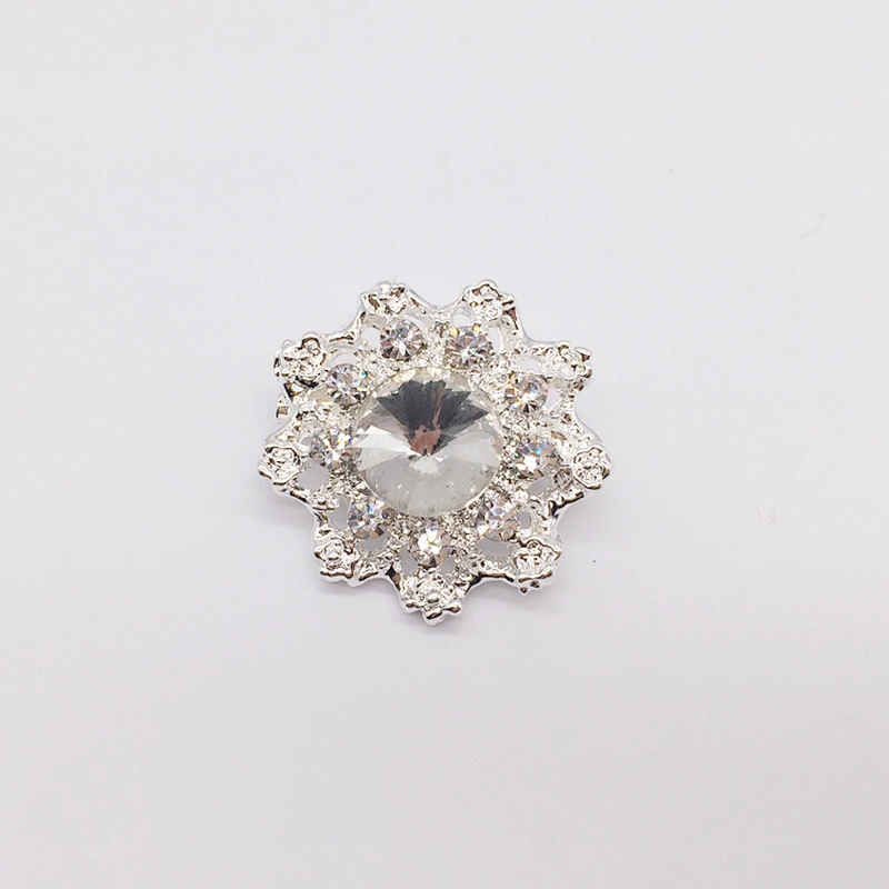 small clear alloy rhinestone label pin brooch